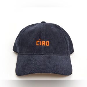 Clare V. navy Ciao corduroy baseball hat NWT